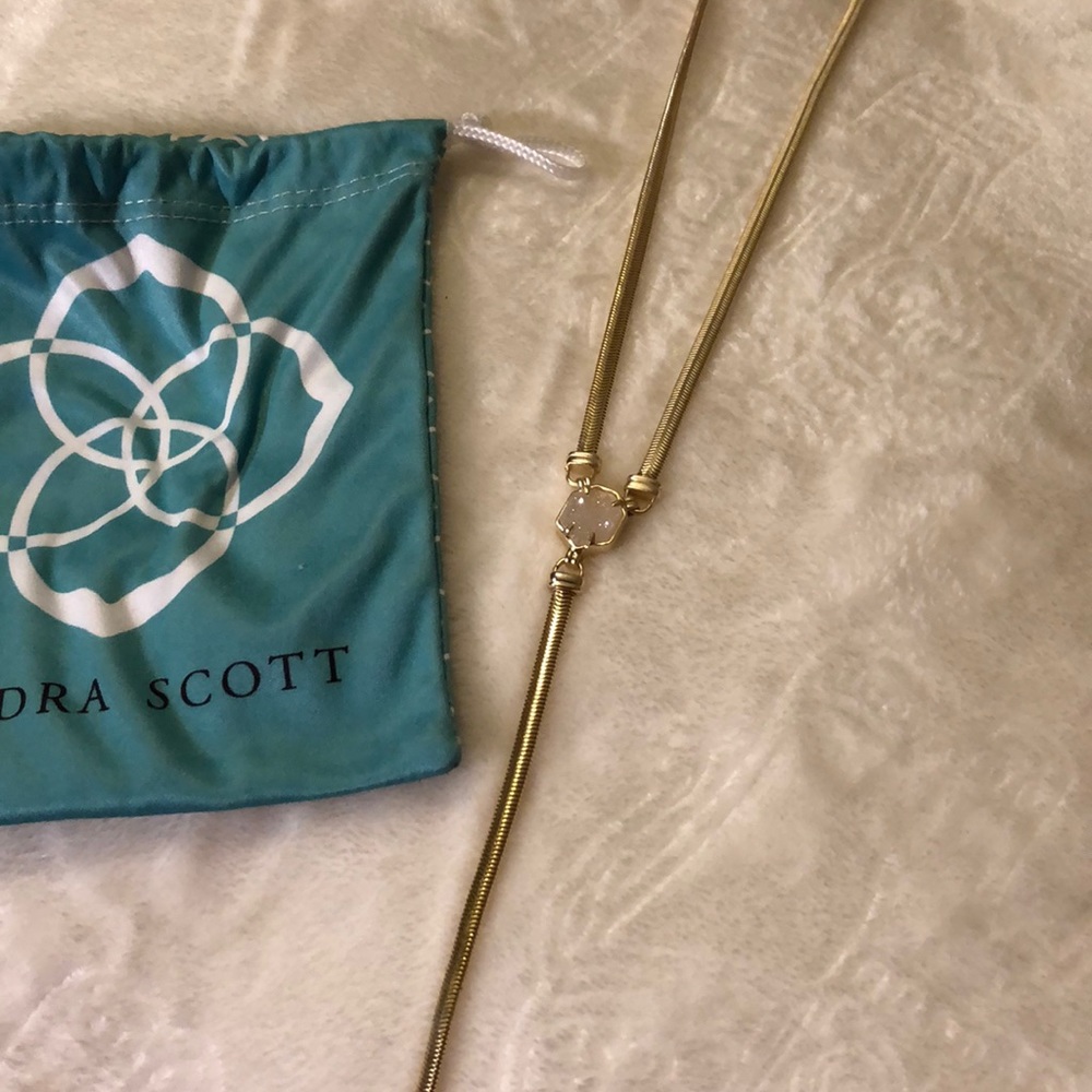 Kendra Scott Starla Necklace Gold Iridescent Drusy